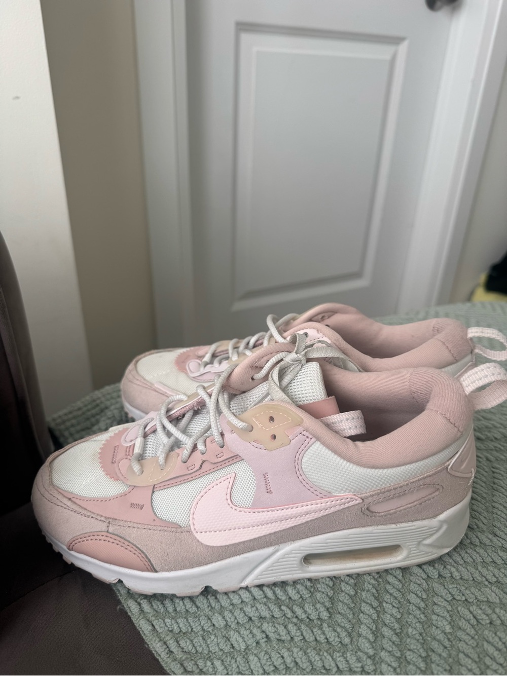Nike Pink and White Air Max Sneakers